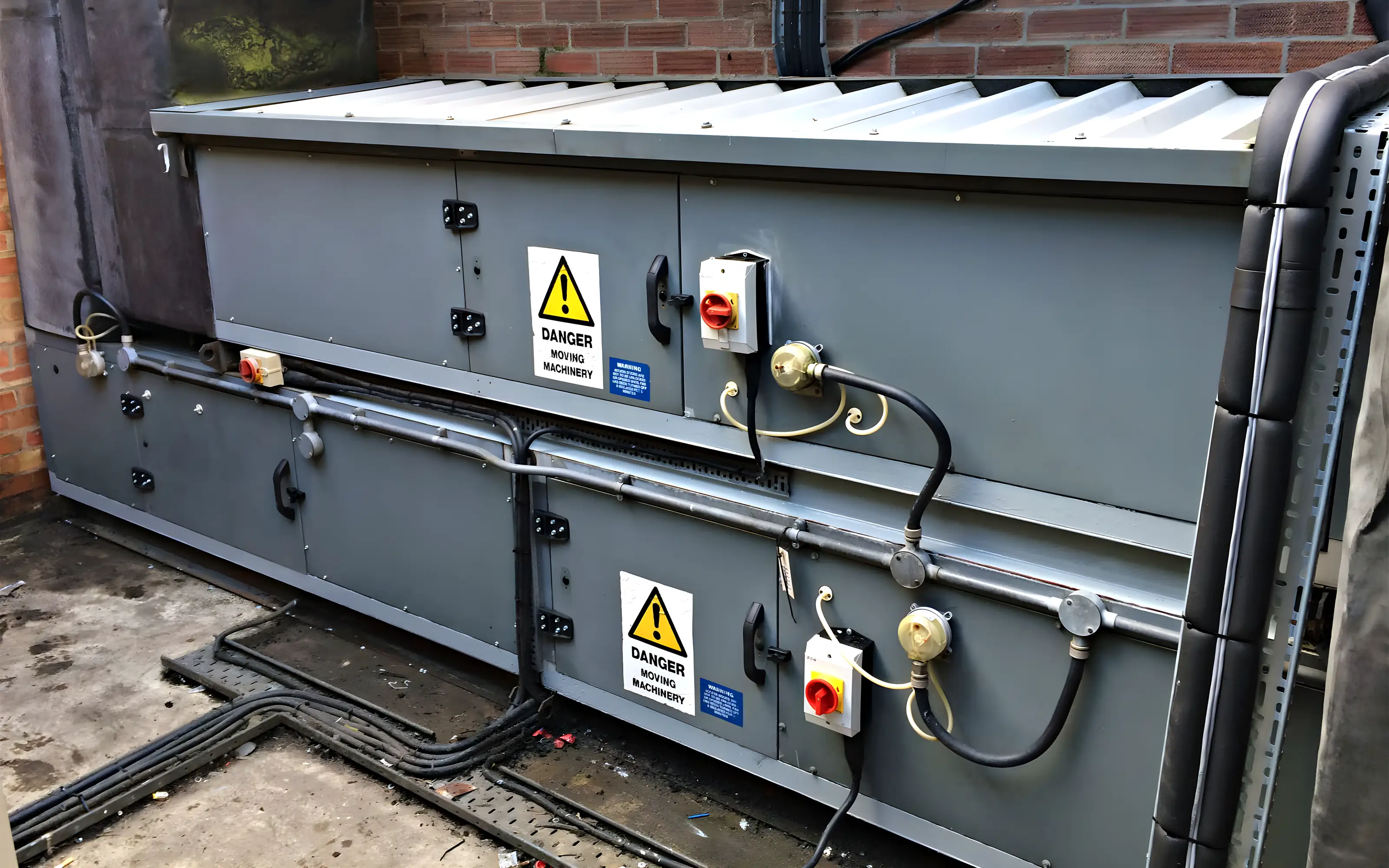 A large air handling unit on a commercial plant deck
